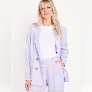 Old Navy Double Breasted Linen Blend Blazer